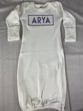 Little Brother, Little Sister or Custom Name  - Faux Smocked Newborn Gown
