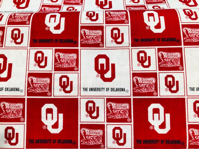 Oklahoma Sooners Block Fabric
