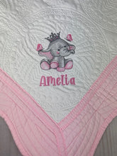 Crowned Elephant Baby Quilt