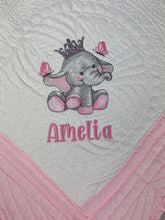 Crowned Elephant Baby Quilt