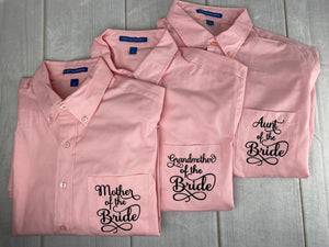 Wedding Party Shirts - Lt. Pink