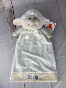 Lamb - Lovie / Security Blanket/ Cuddle Blanket- 20" long
