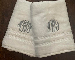 2 Piece Monogrammed Towel Set